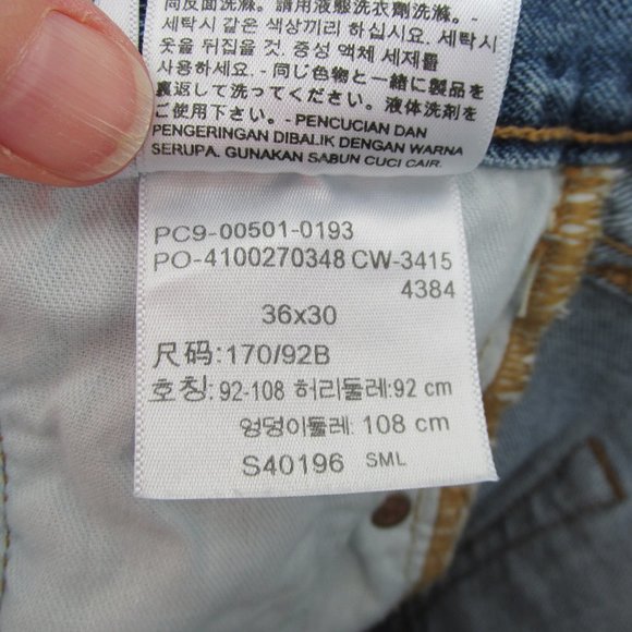 Levi's 501 Blue Jeans 36x30 - Picture 12 of 16